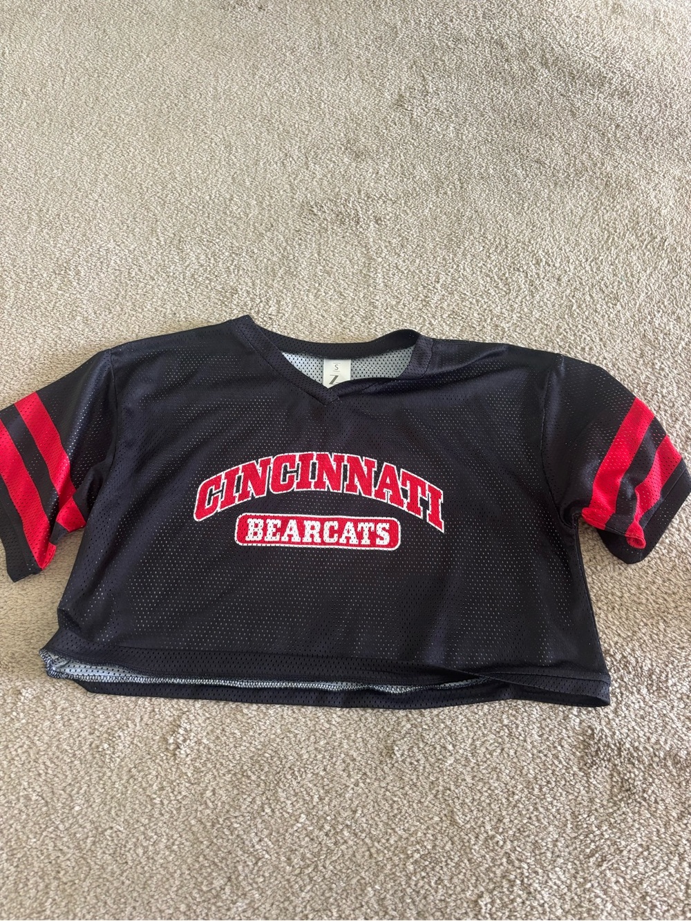 Cincinnati Bearcats Black & Red Kids Cropped Jersey